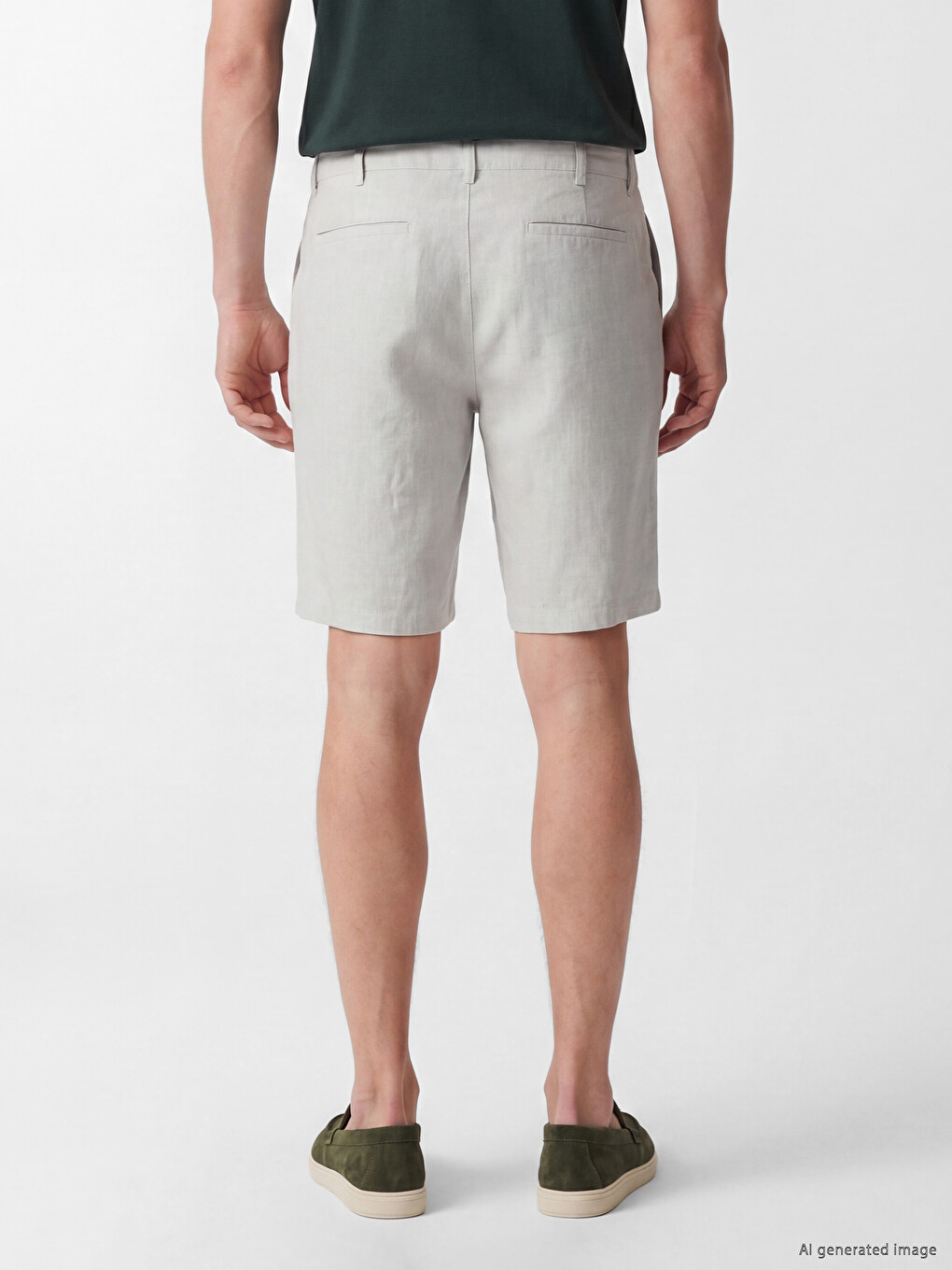 Regular Fit Linen Blend Men's Shorts-3