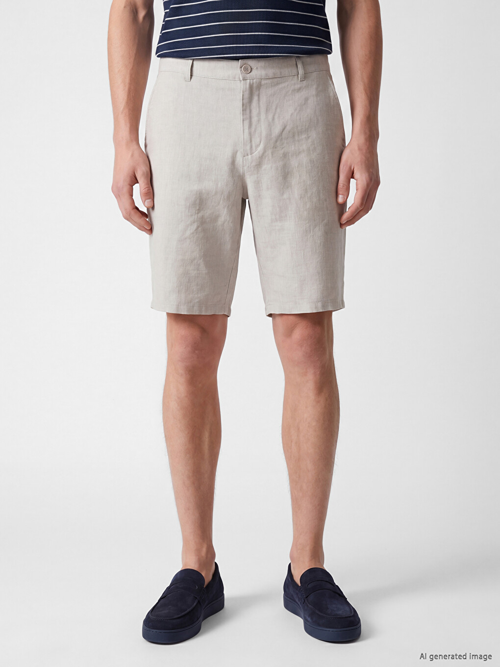 Regular Fit Linen Blend Men's Shorts-1