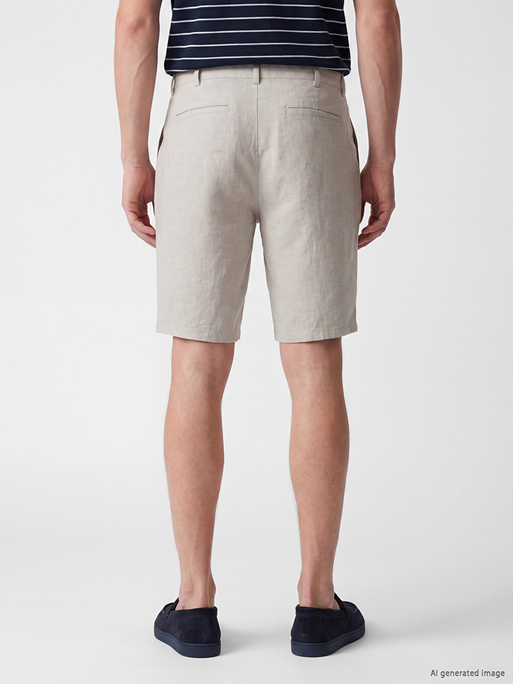 Regular Fit Linen Blend Men's Shorts-3