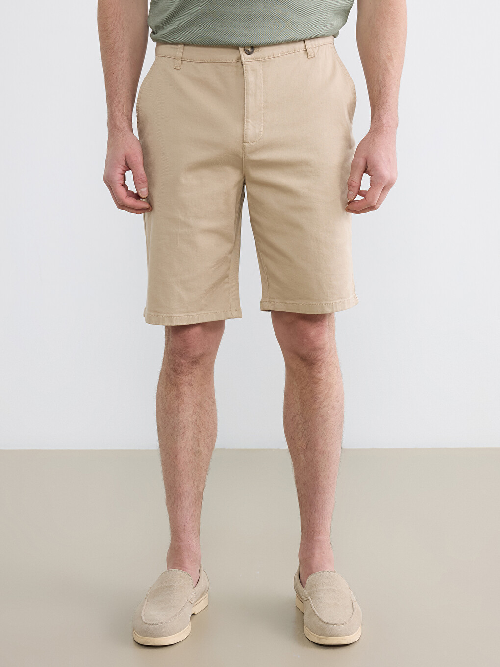 Regular Fit Linen Blend Men's Shorts-1