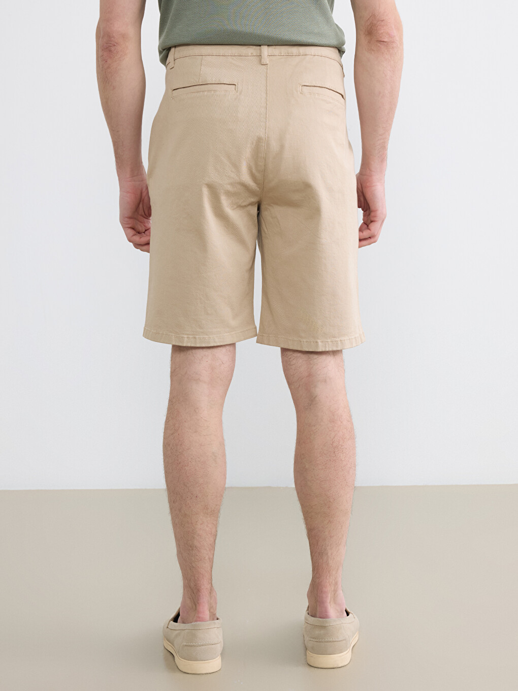 Regular Fit Linen Blend Men's Shorts-3
