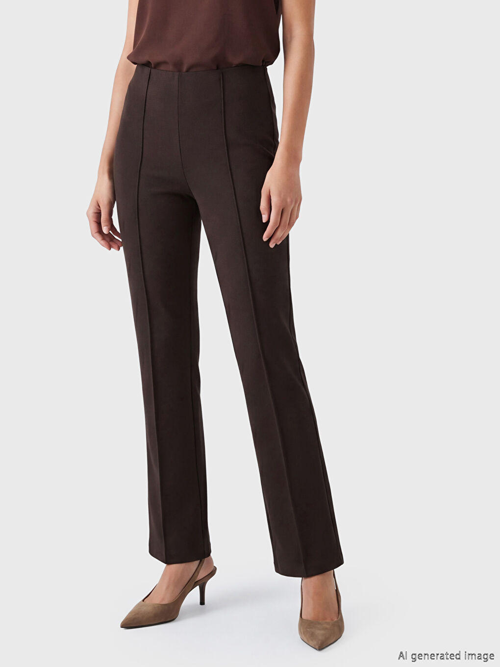 Pantalon Femme à Taille Élastique-1