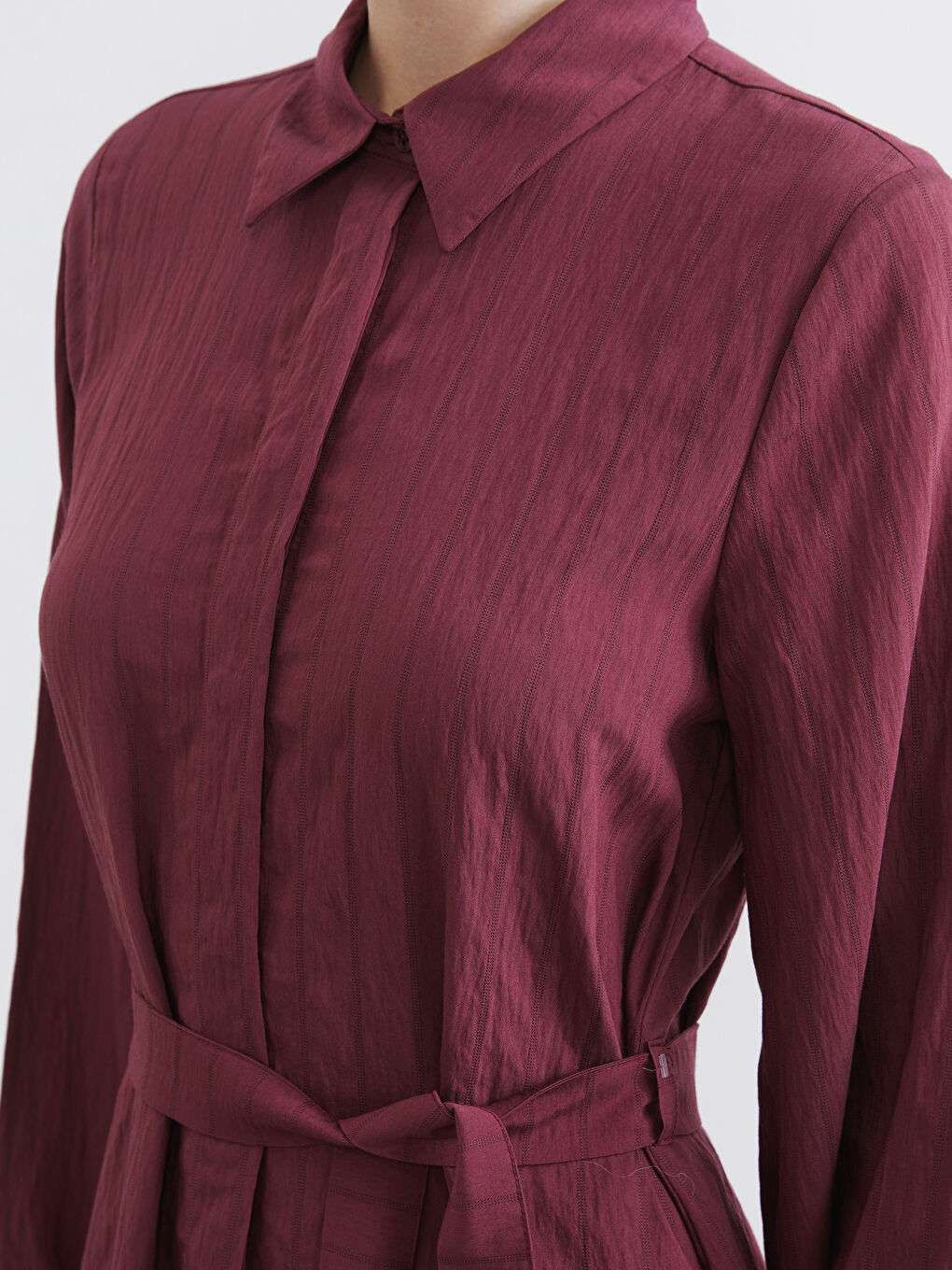 فستان قميص بوردو امرأة-2