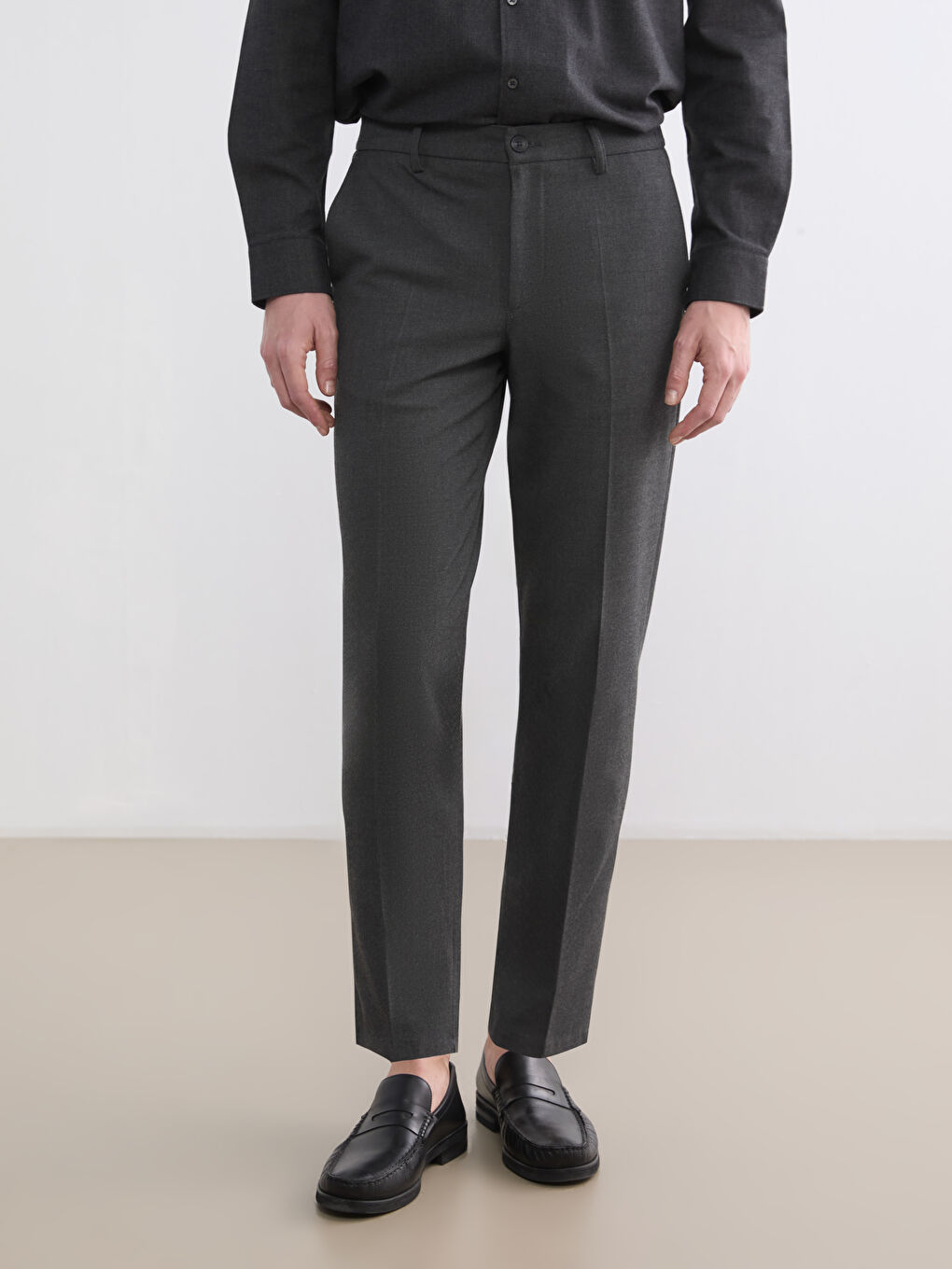 Men's Standard Fit Trousers with Armure Detailing-1