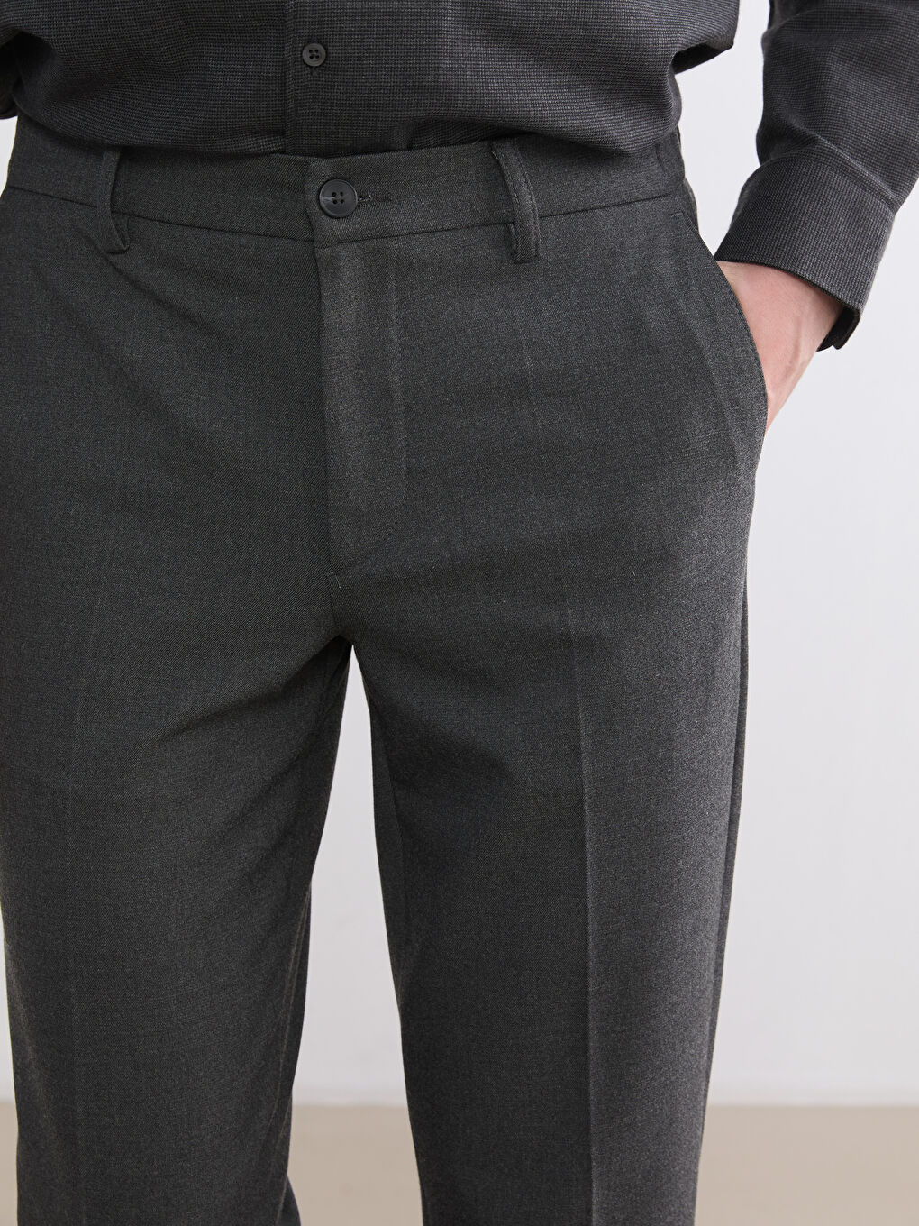 Men's Standard Fit Trousers with Armure Detailing-2