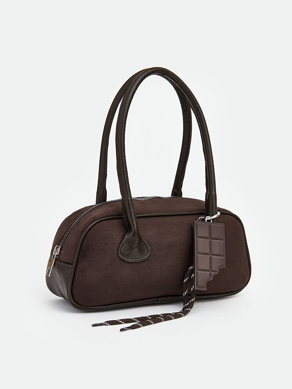 Kahverengi Süet Görünümlü Kadın Omuz Çanta-1