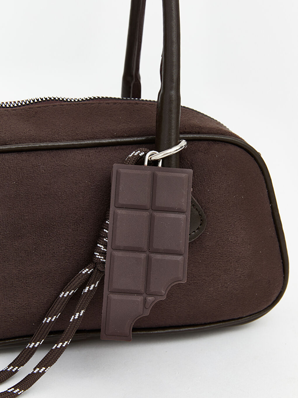 Kahverengi Süet Görünümlü Kadın Omuz Çanta-2