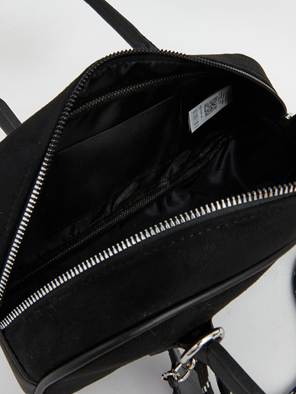 Siyah Süet Görünümlü Kadın Omuz Çantası-3