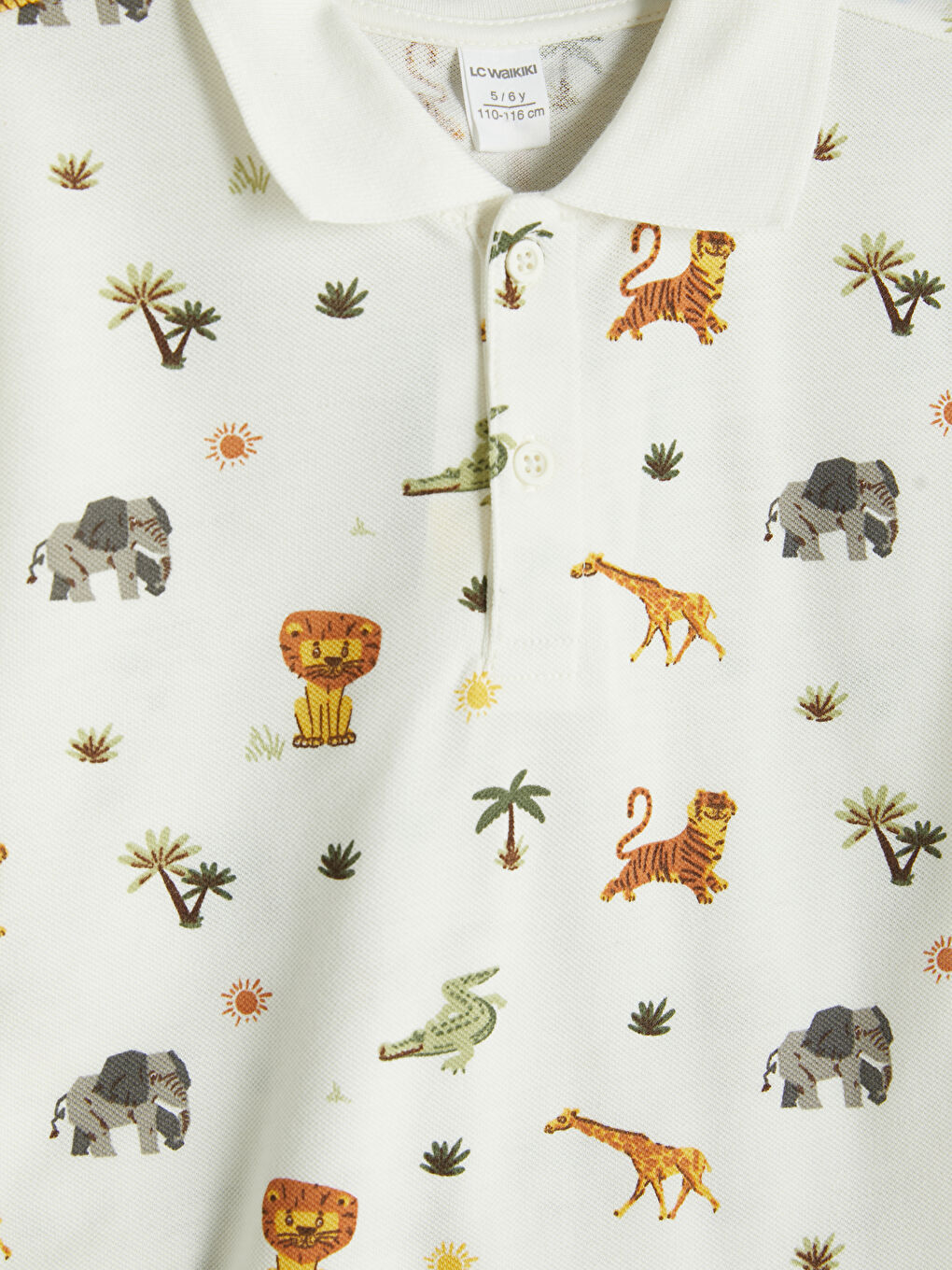 Ekru Hayvan Desenli Erkek Çocuk Şortlu Takım-3