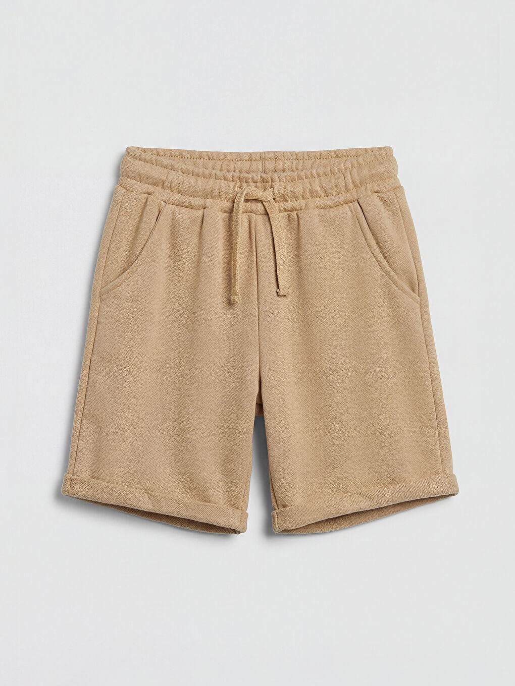 Bej Çizgili Erkek Çocuk Şortlu Takım-2