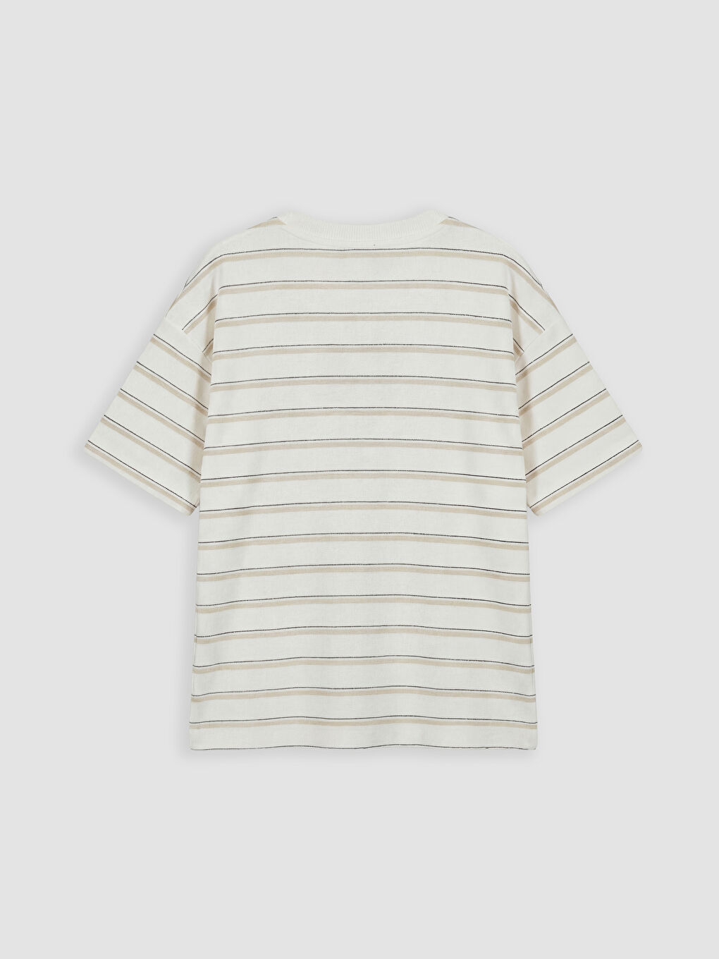 Bej Çizgili Erkek Çocuk Şortlu Takım-3