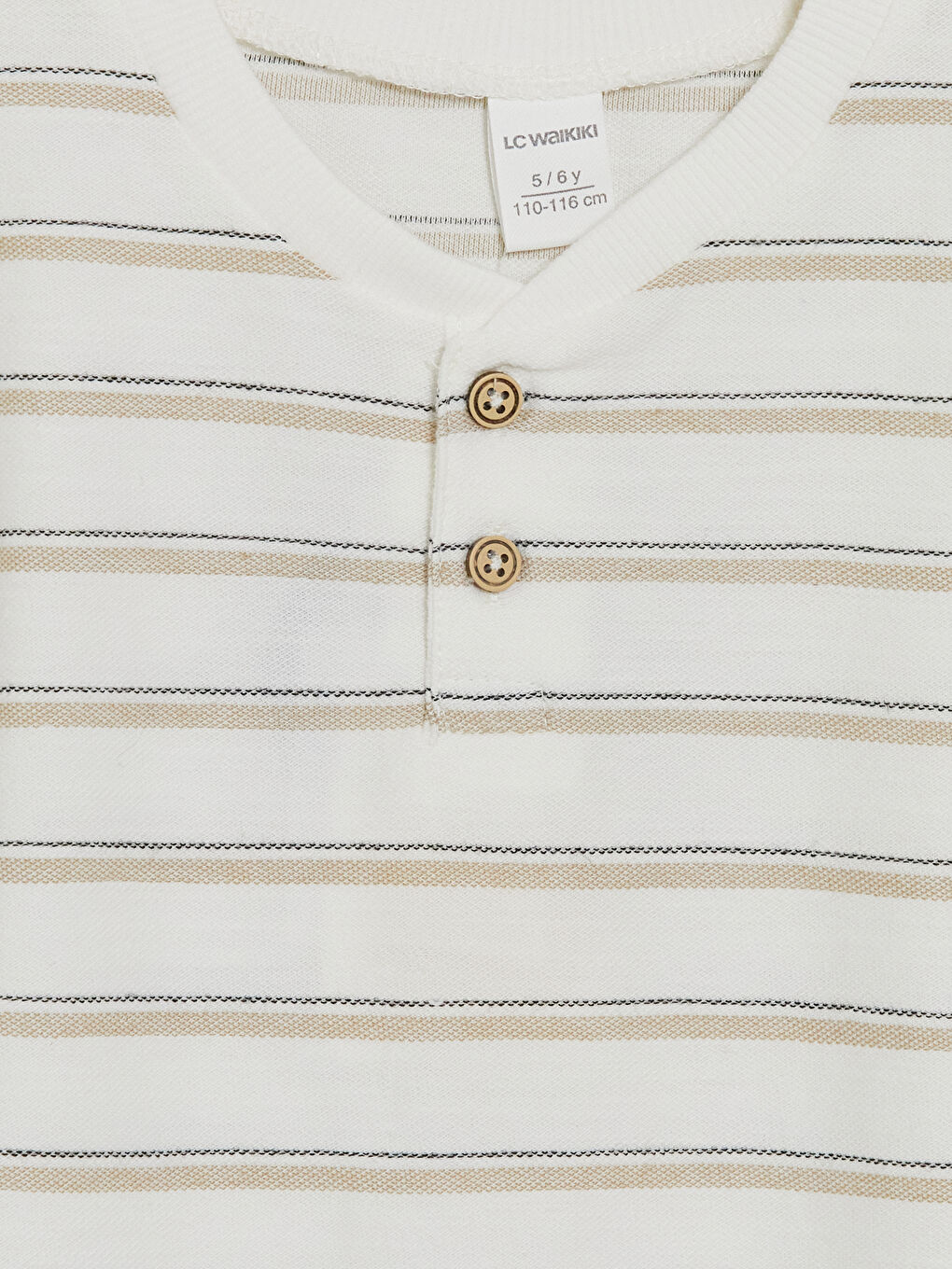 Bej Çizgili Erkek Çocuk Şortlu Takım-5