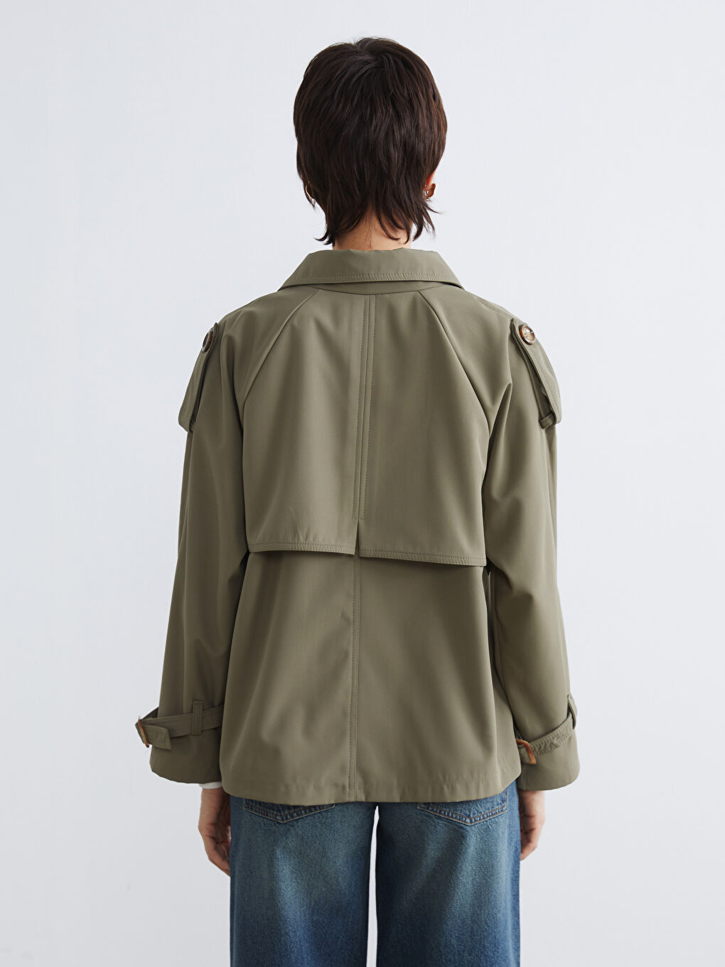 بالطو ترنش نسائي مزدوج الصفوف-4