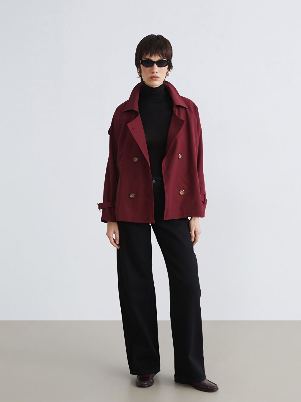 بالطو حريمي بكباسين مزدوجة-1