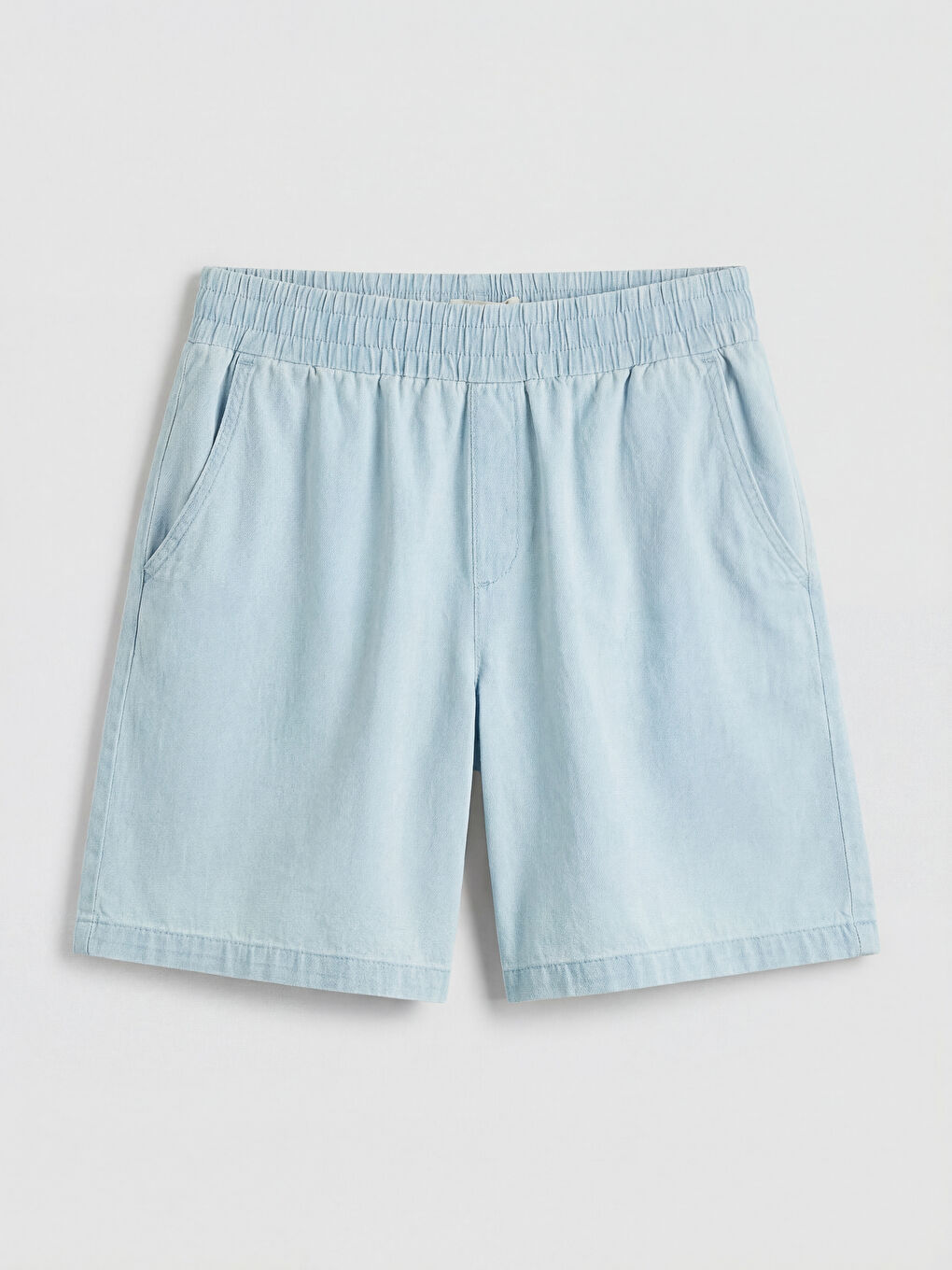 Elastic Waist Women's Jean Shorts-4