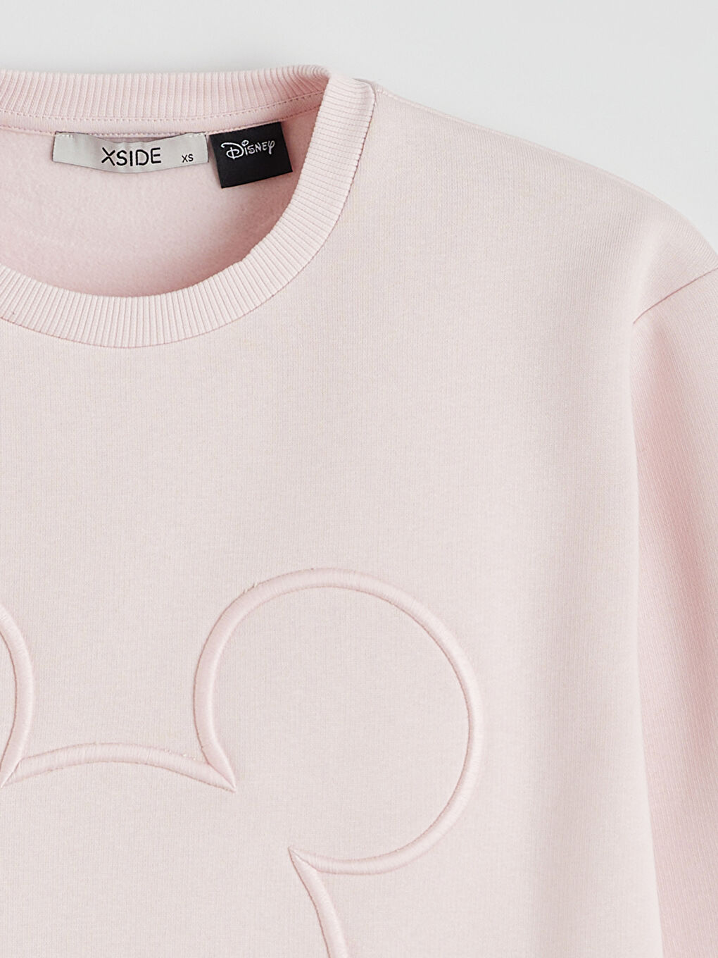 Pembe Mickey Mouse Baskılı Oversize Kadın Kalın Sweatshirt-6