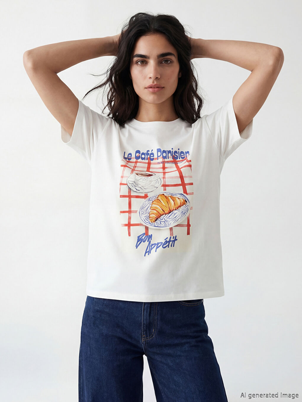 ქალი კრემისფერი მაისურები და ზედები