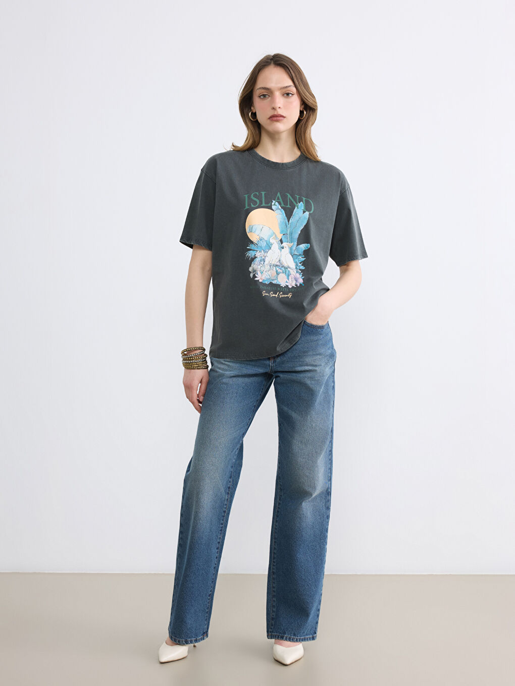 Woman ANTHRACITE T-Shirt-1