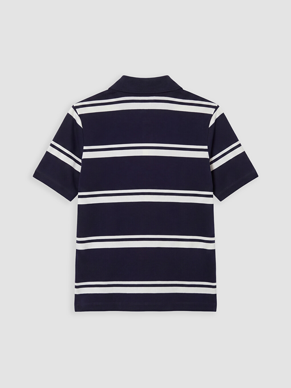 Polo Yaka Çizgili Kadın Tişört-5