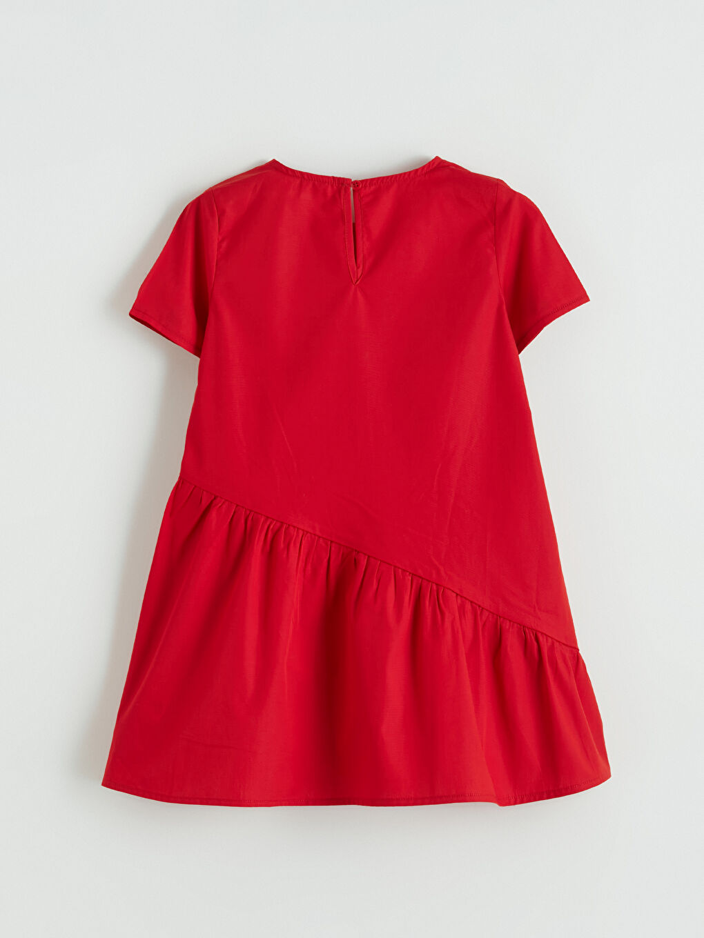 Kırmızı Bisiklet Yaka Fiyonk Detaylı Kız Çocuk Elbise-4
