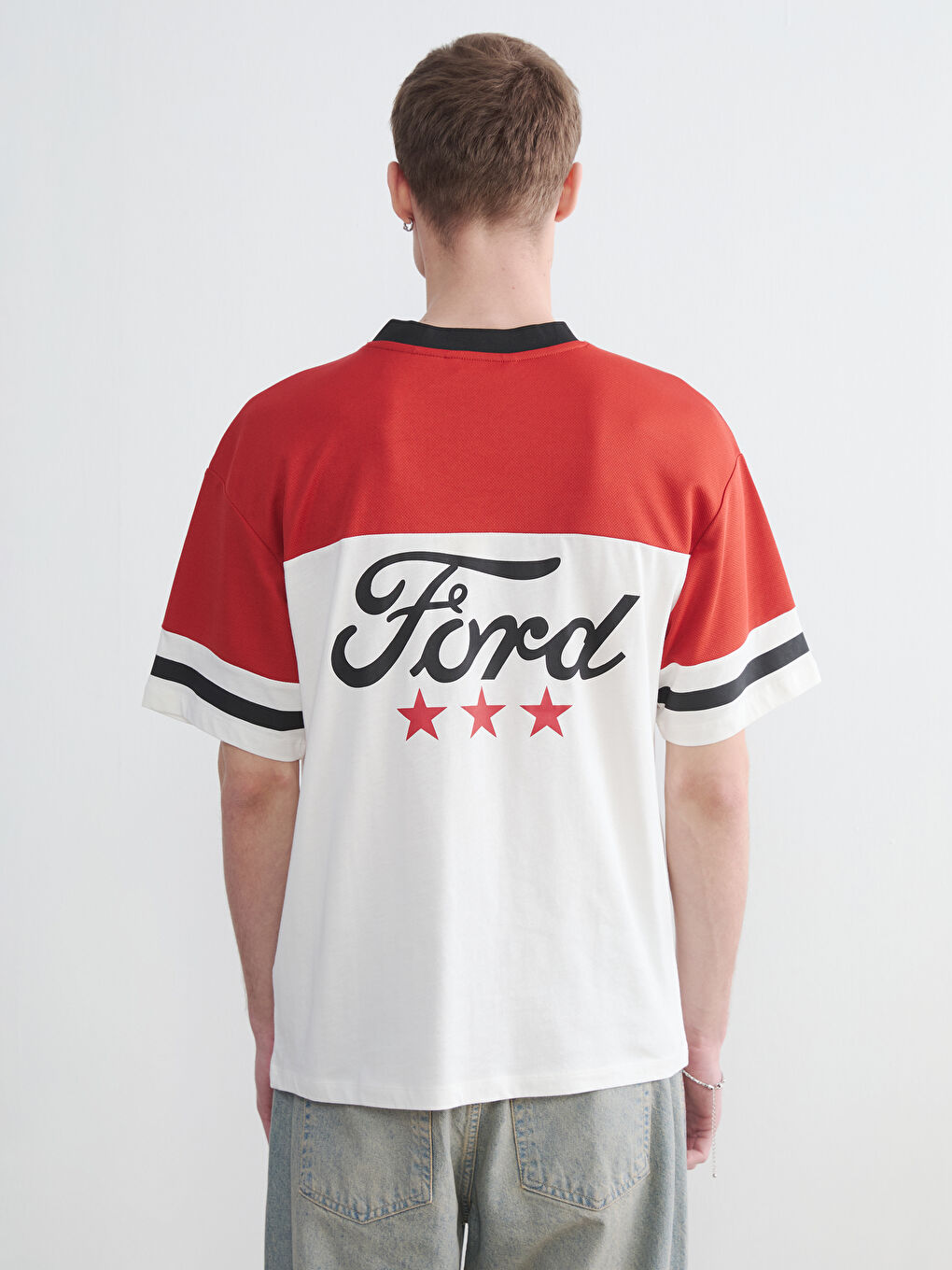 V Neck Ford Printed Men's T-Shirt-3