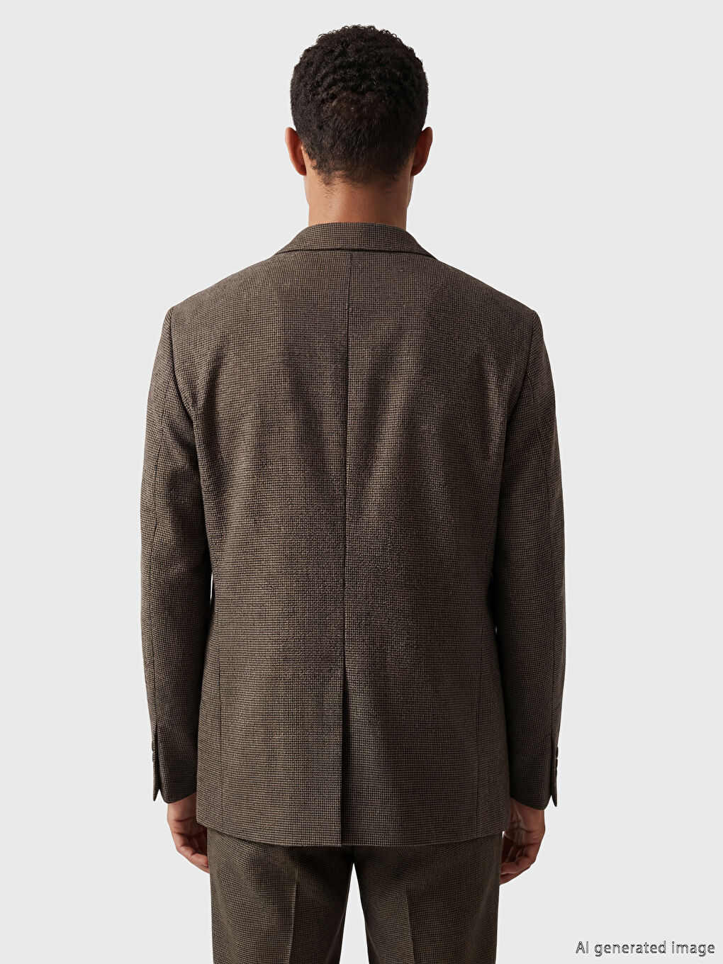 Kahverengi Standart Kalıp Erkek Blazer Ceket-2