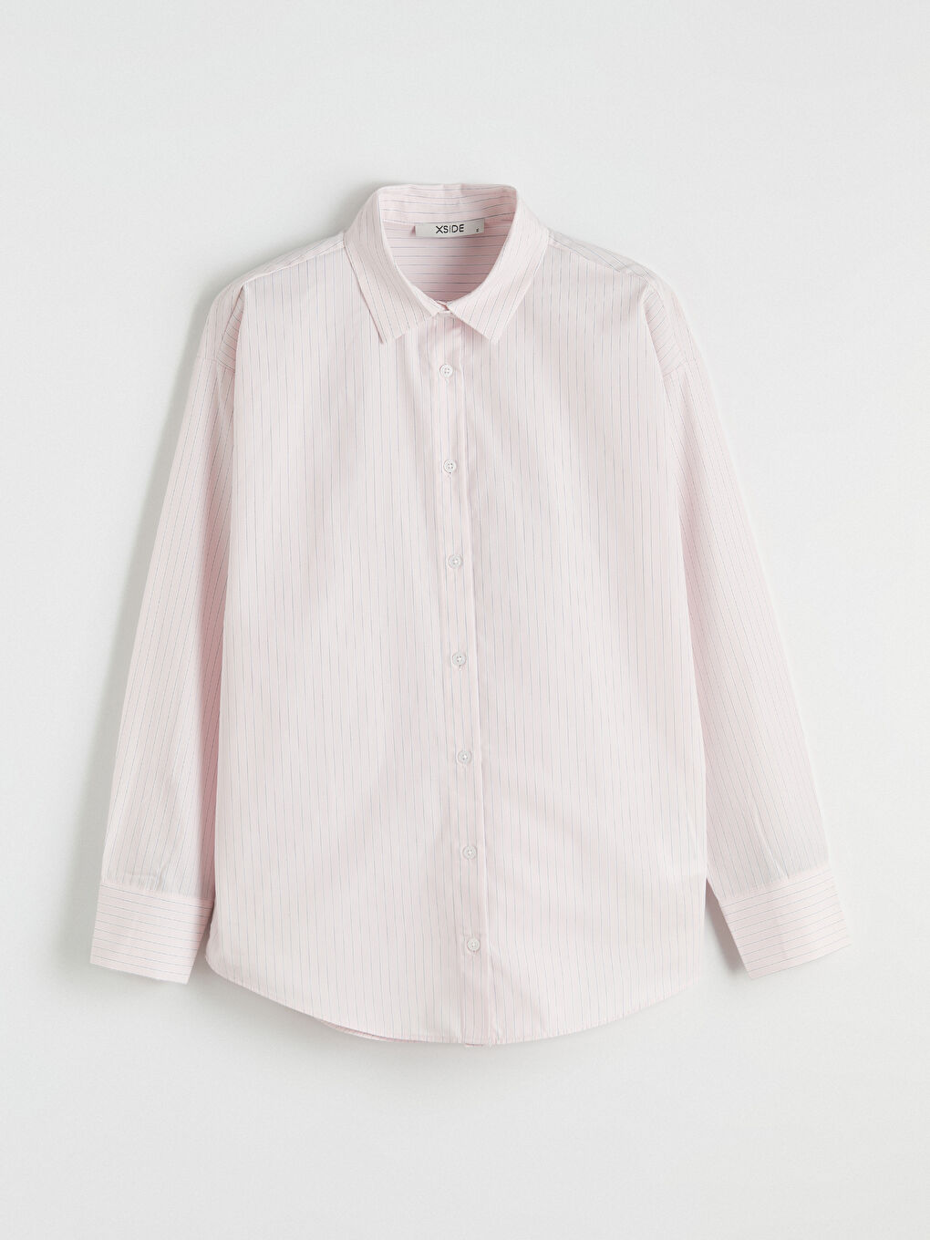 Pembe Çizgili Oversize Poplin Kadın Gömlek