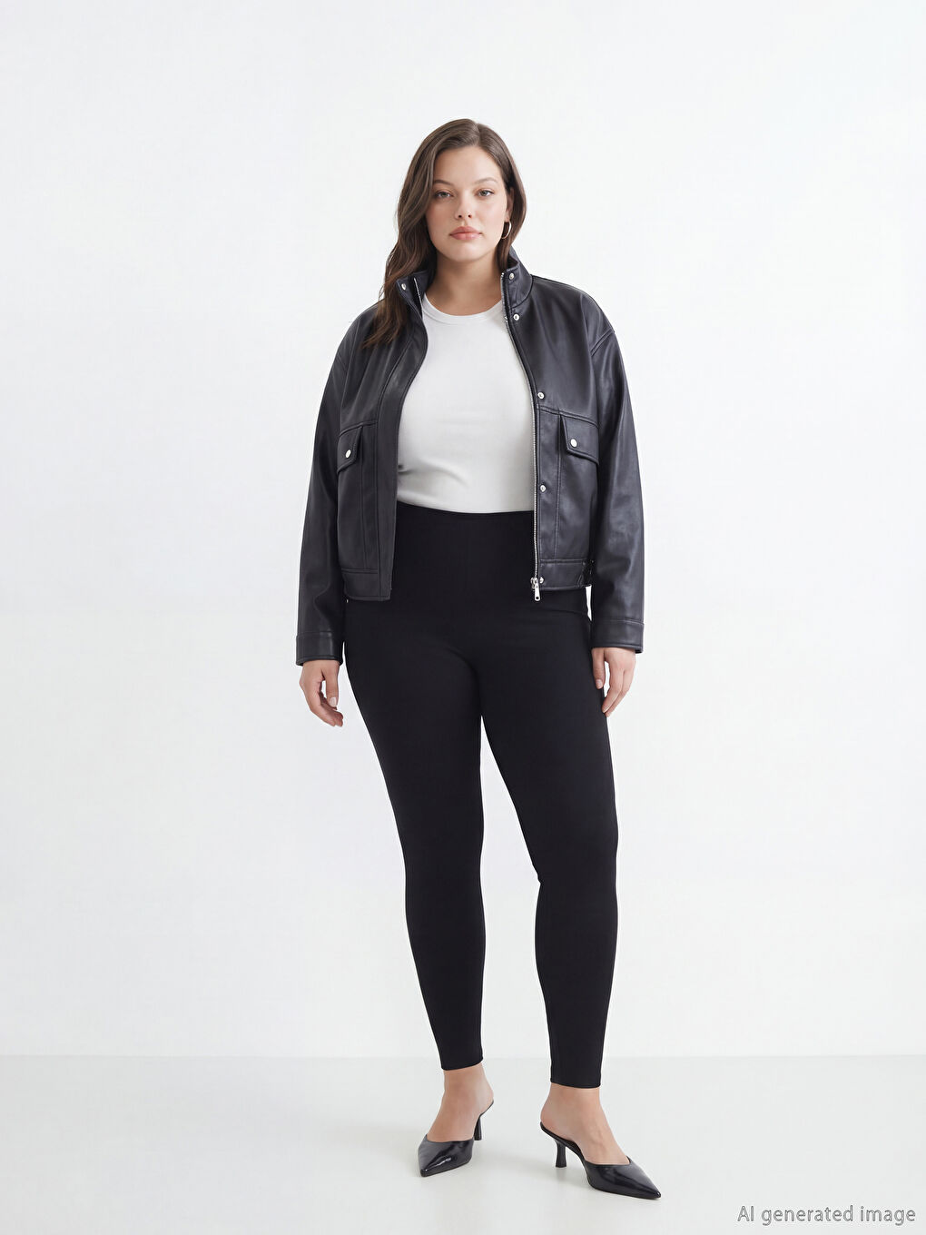 Siyah Beli Lastikli Kadın Tayt-1