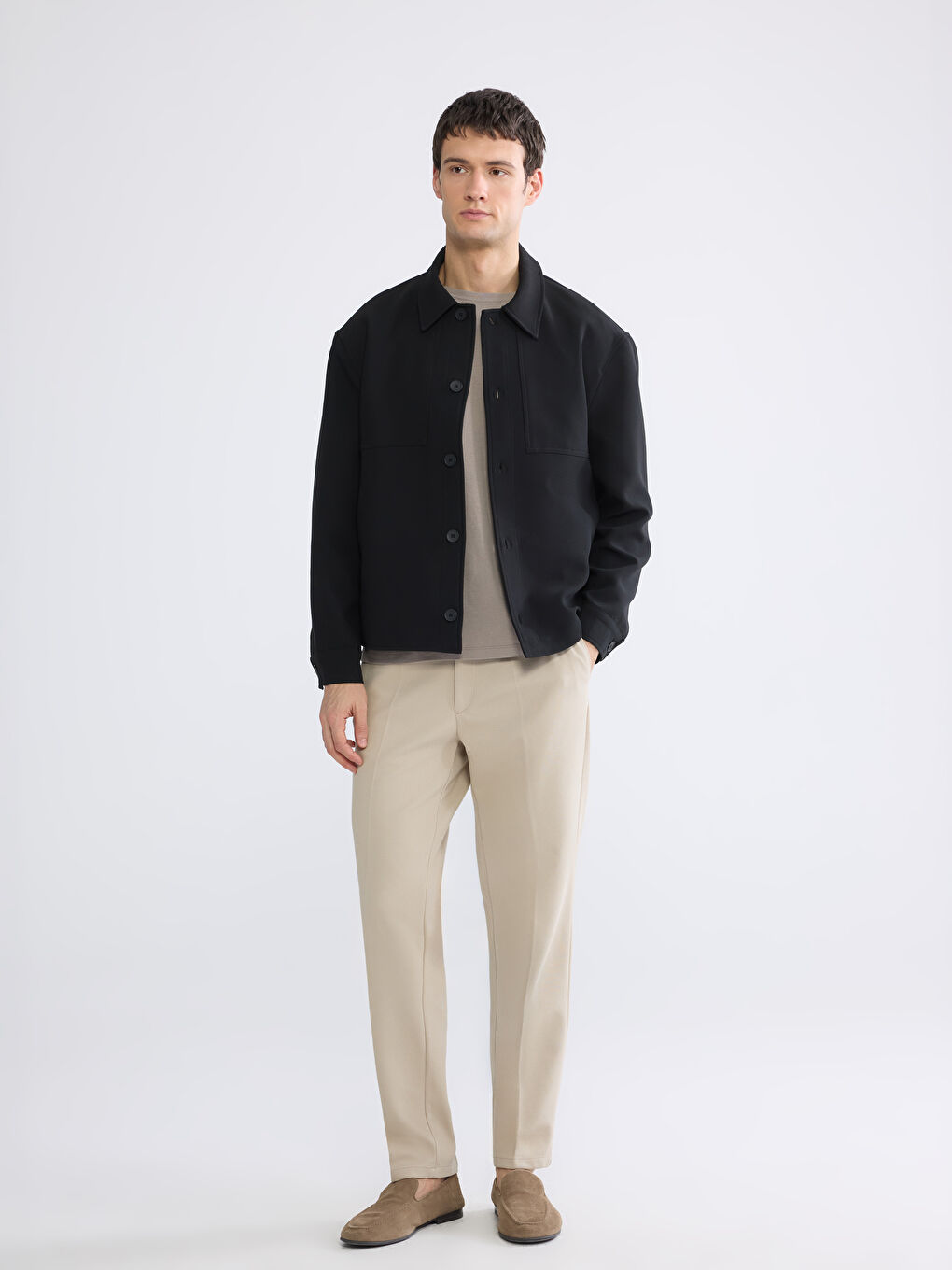 Siyah Standart Kalıp Erkek Mont-1