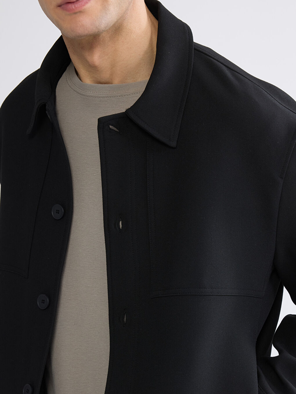 Siyah Standart Kalıp Erkek Mont-2