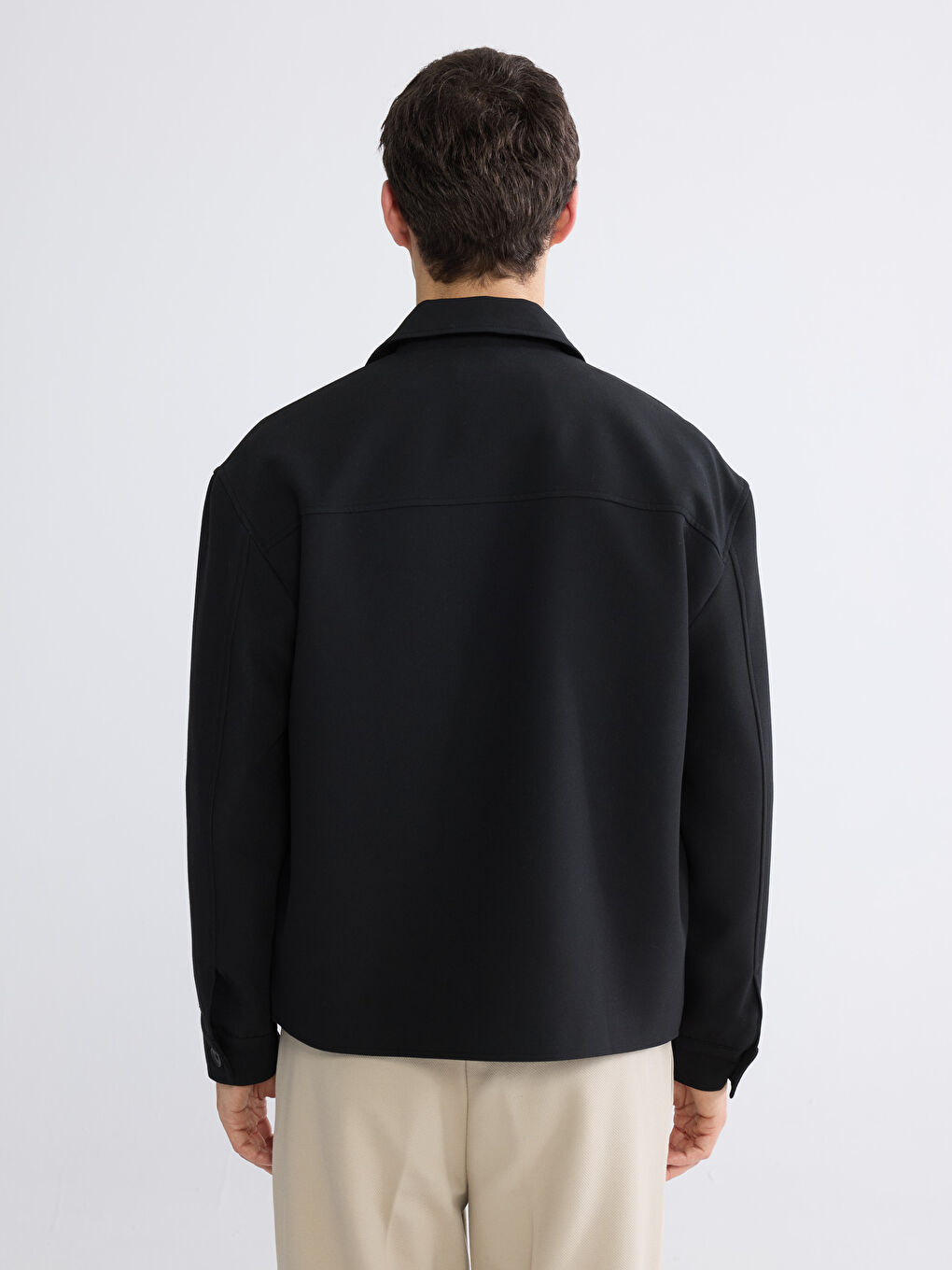 Siyah Standart Kalıp Erkek Mont-4