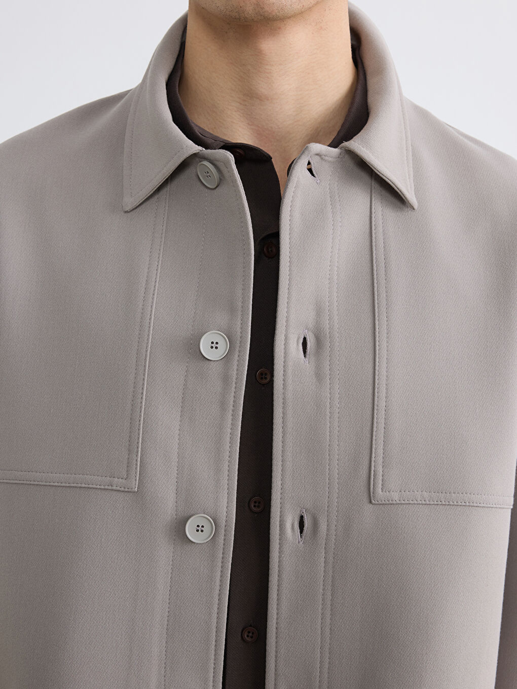 Kahverengi Standart Kalıp Erkek Mont-3