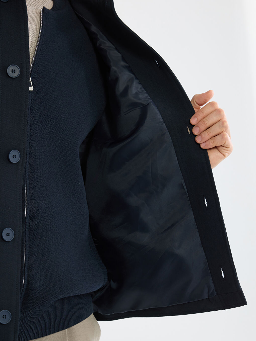 Lacivert Standart Kalıp Erkek Mont-2