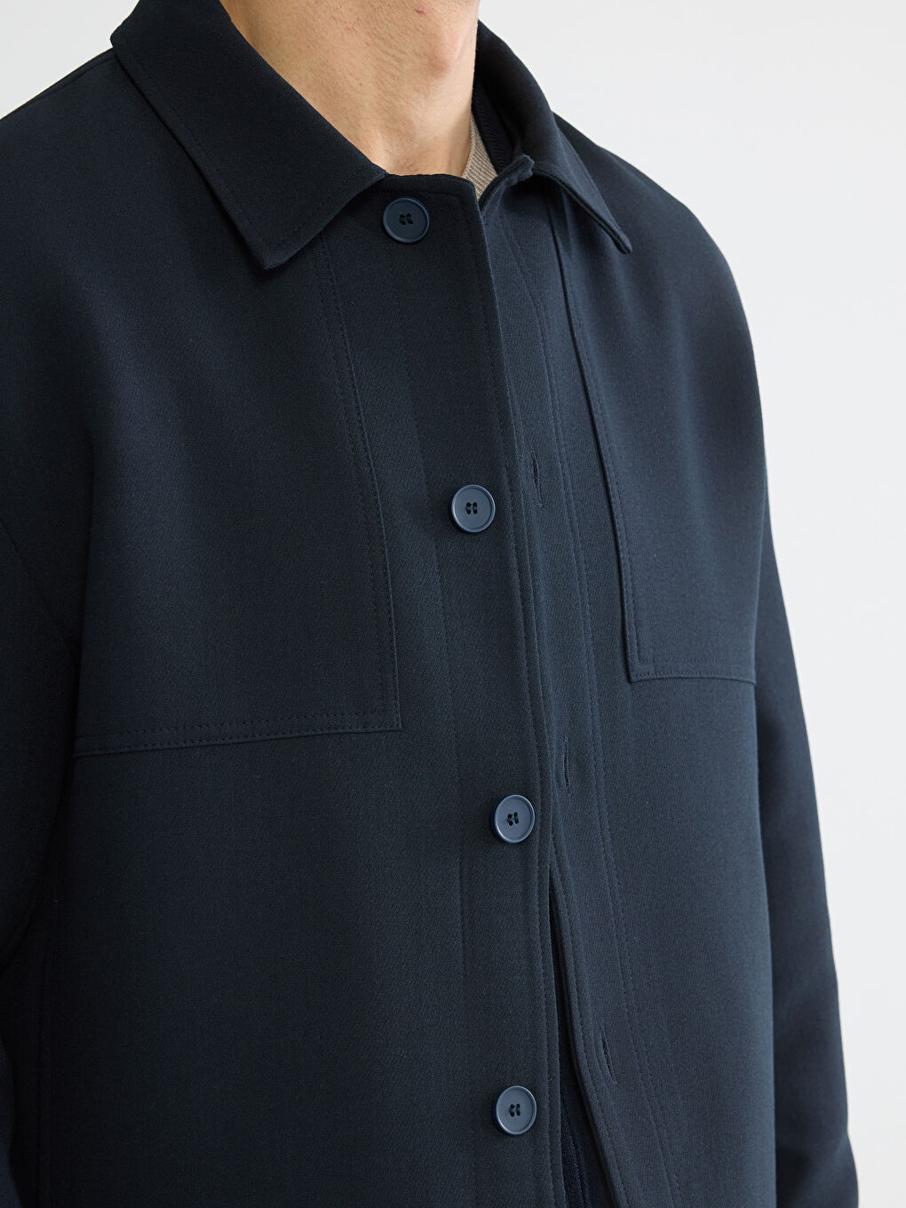 Lacivert Standart Kalıp Erkek Mont-3