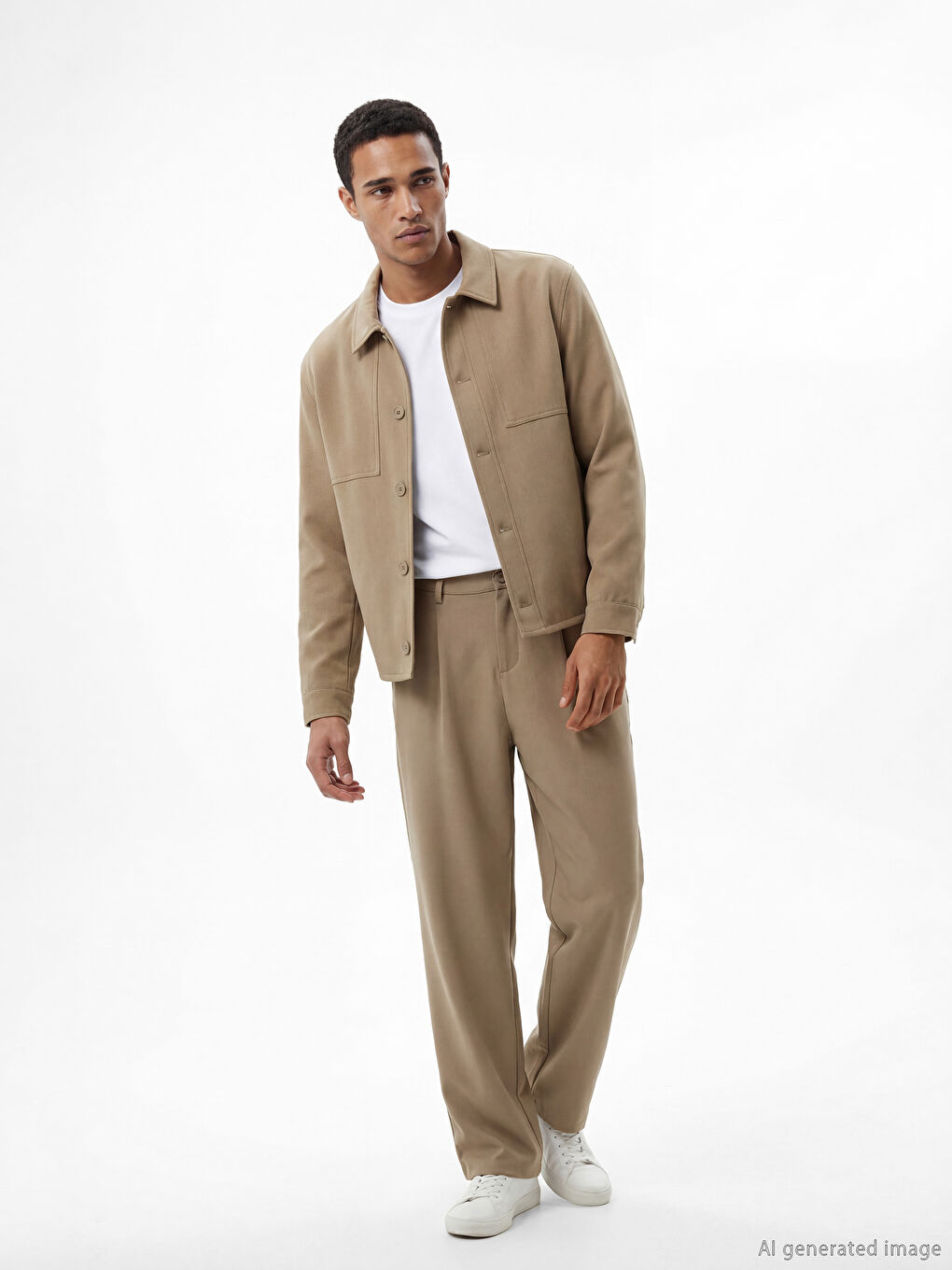 Bej Standart Kalıp Erkek Mont-1