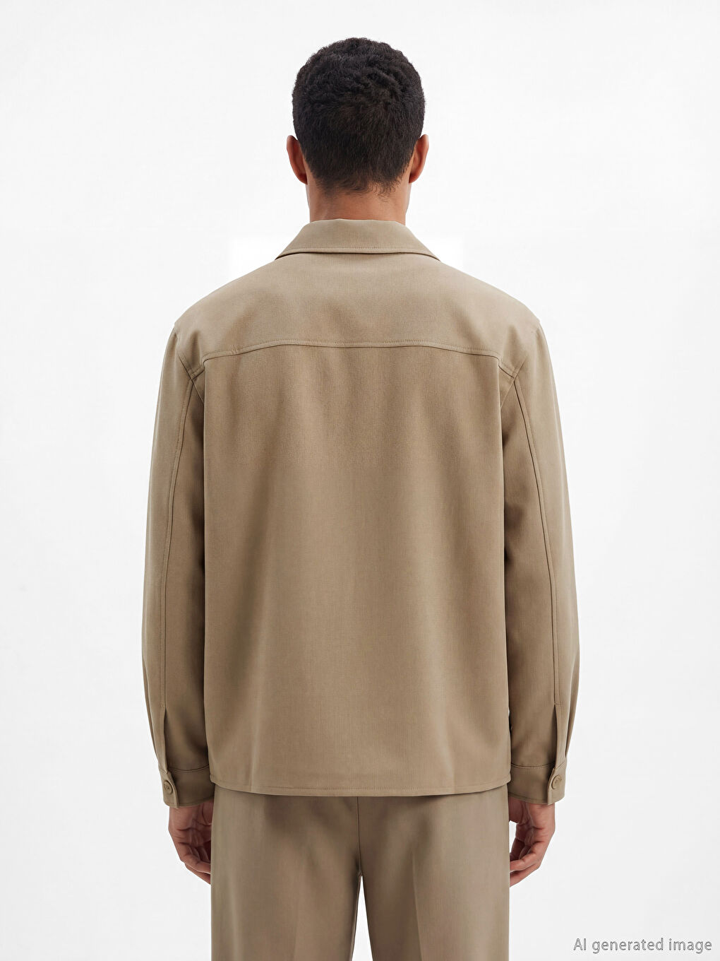 Bej Standart Kalıp Erkek Mont-3