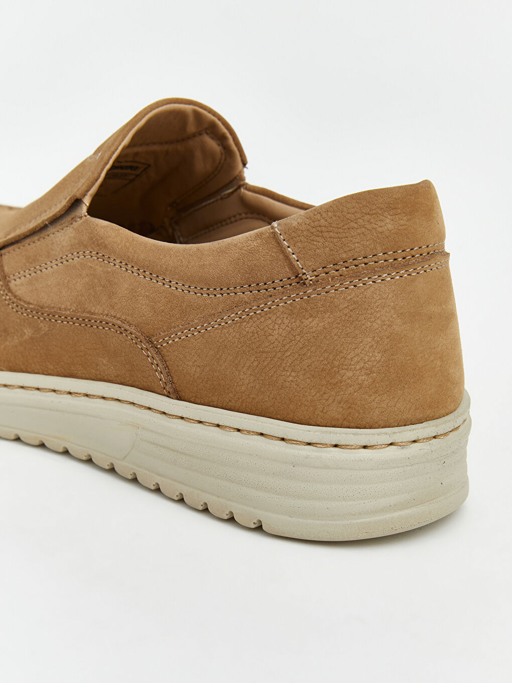 Bej Dikiş Detaylı Erkek Klasik Ayakkabı-4