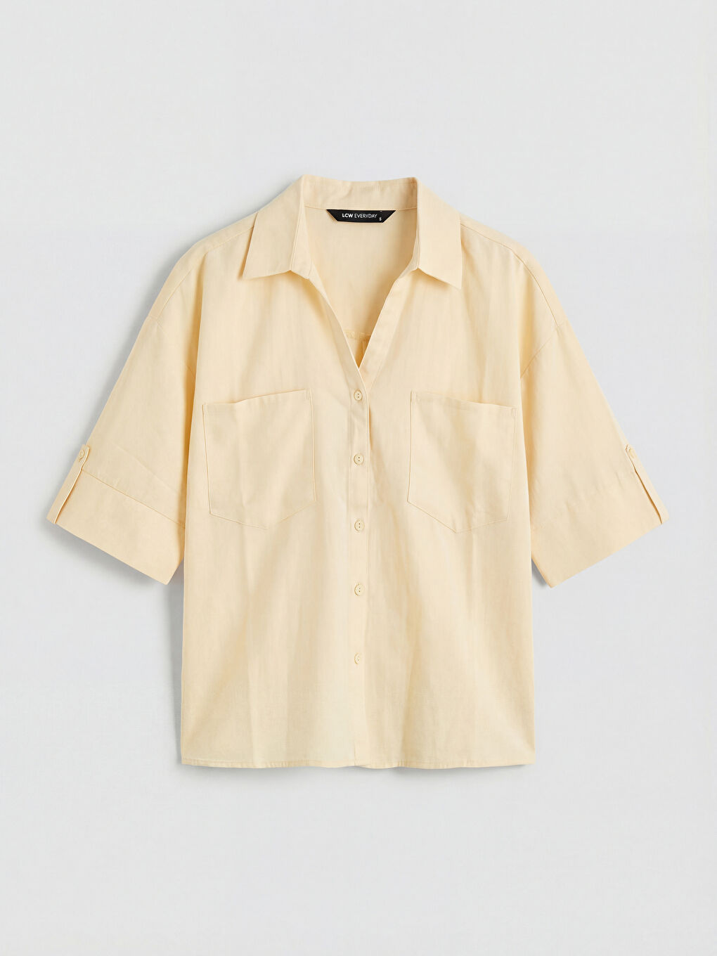 Sarı Poplin Kadın Gömlek