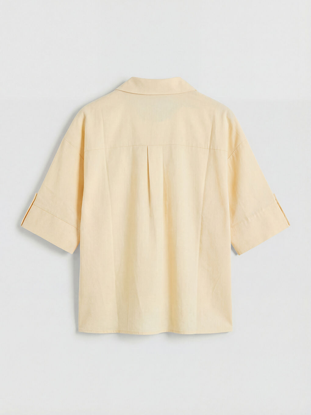 Sarı Poplin Kadın Gömlek-1