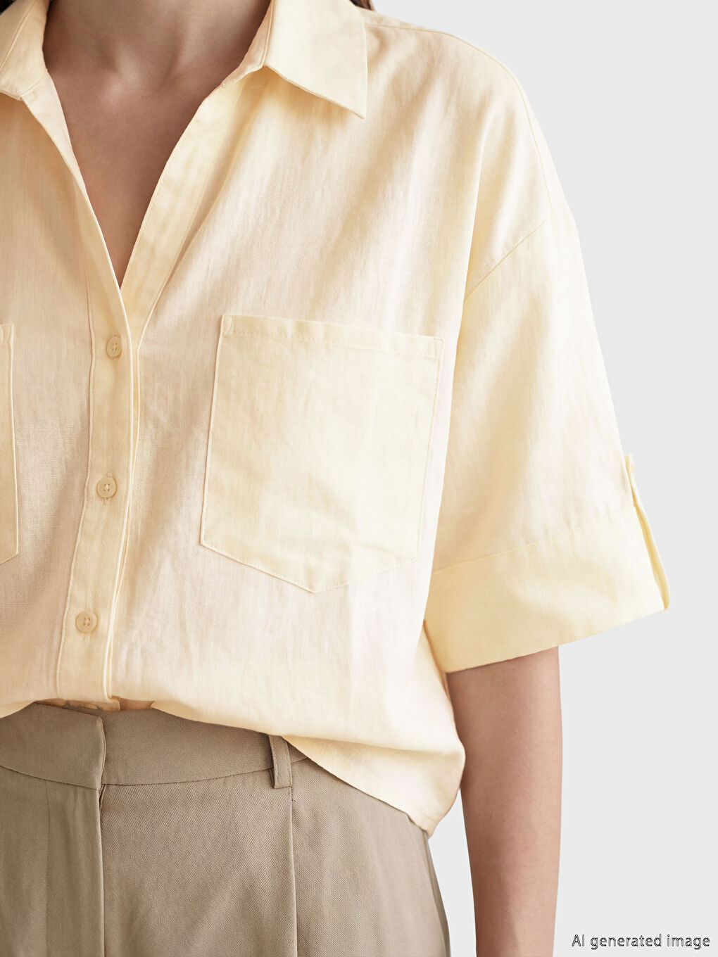 Poplin Kadın Gömlek-2