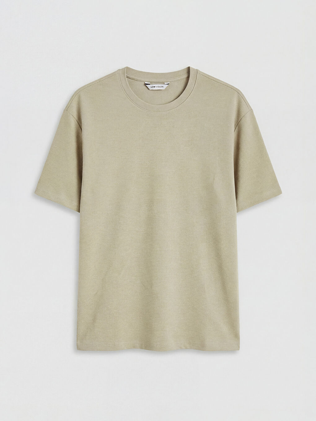 Bej Bisiklet Yaka Erkek Tişört