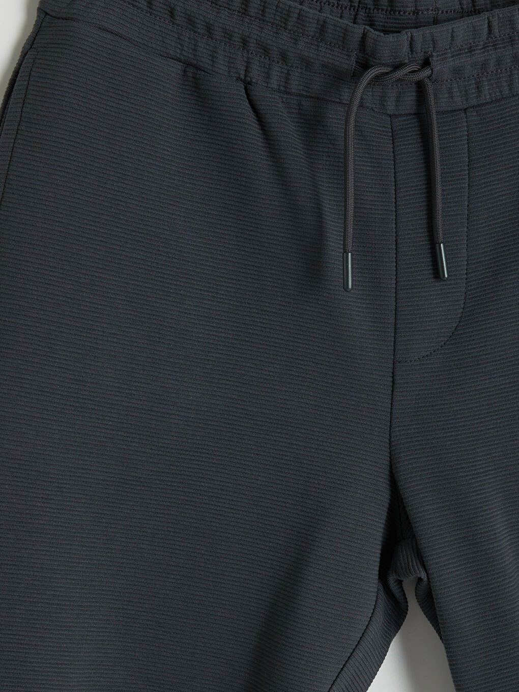 Antrasit Standart Kalıp Ottoman Kumaş Erkek Şort-2