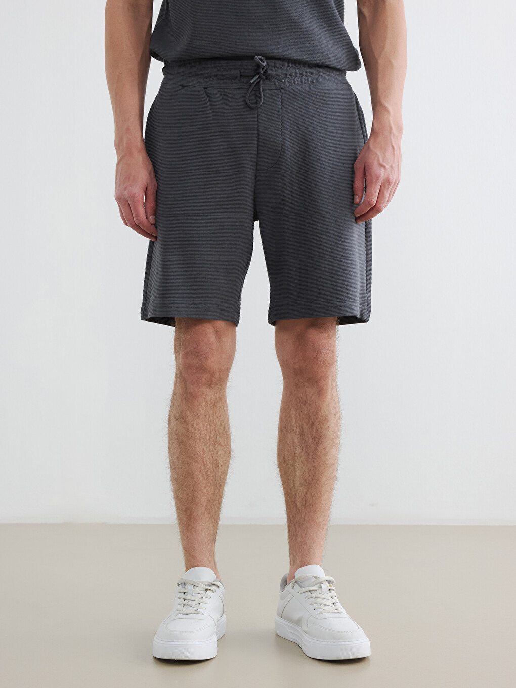 Standard Fit Ottoman Fabric Men's Shorts-1