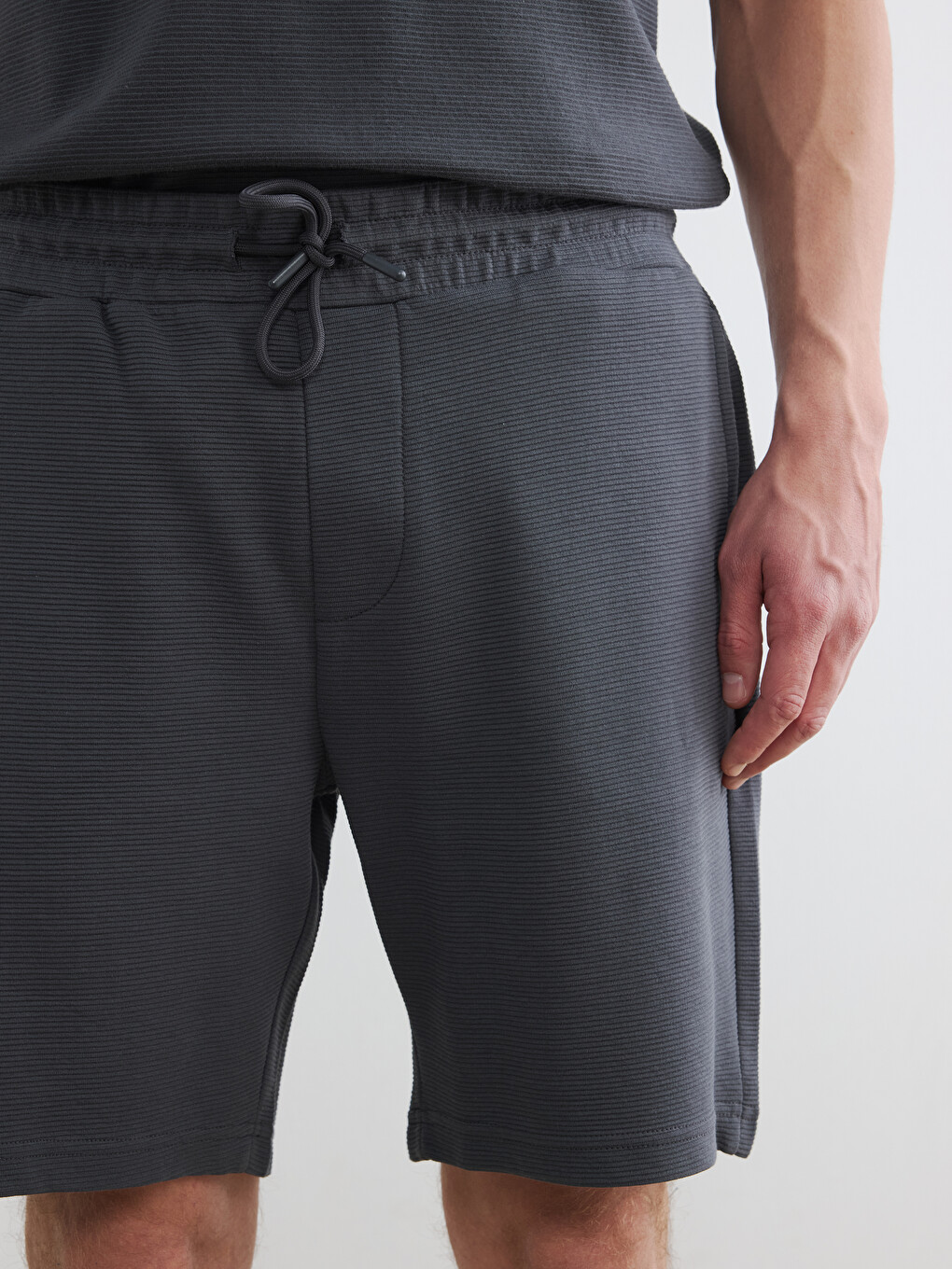 Standard Fit Ottoman Fabric Men's Shorts-2