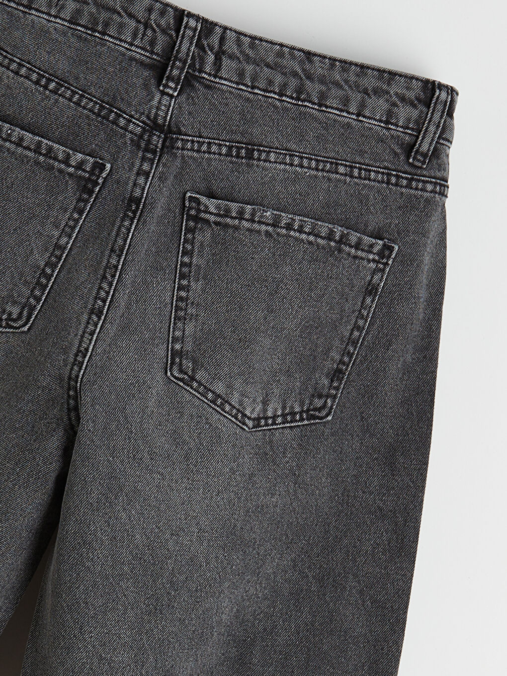 Gri Wideleg Kadın Jean Pantolon-1