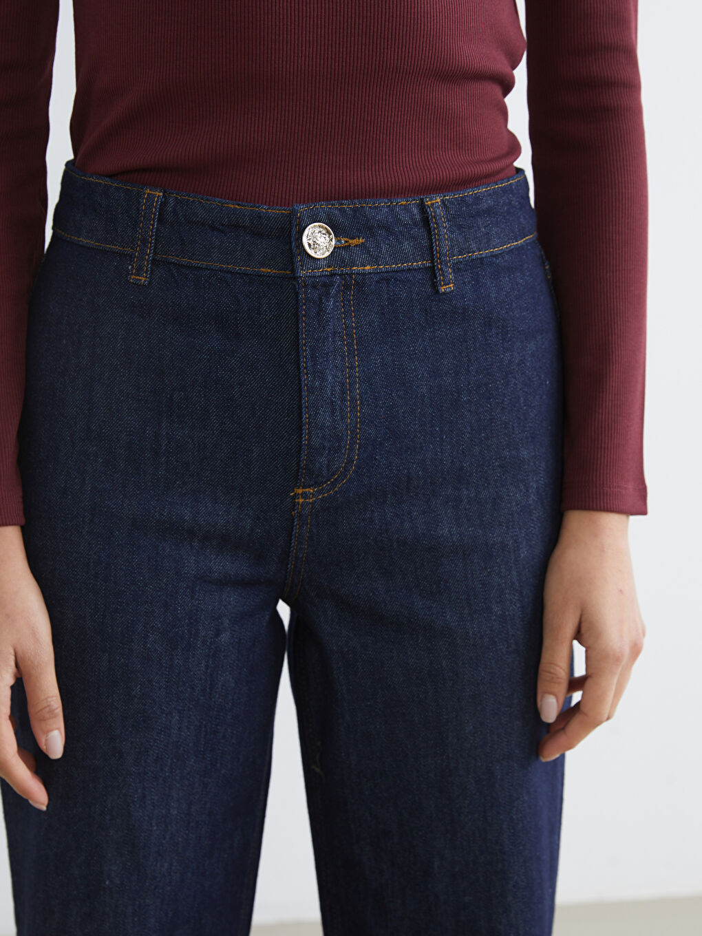 İndigo Flare Kadın Jean Pantolon-2