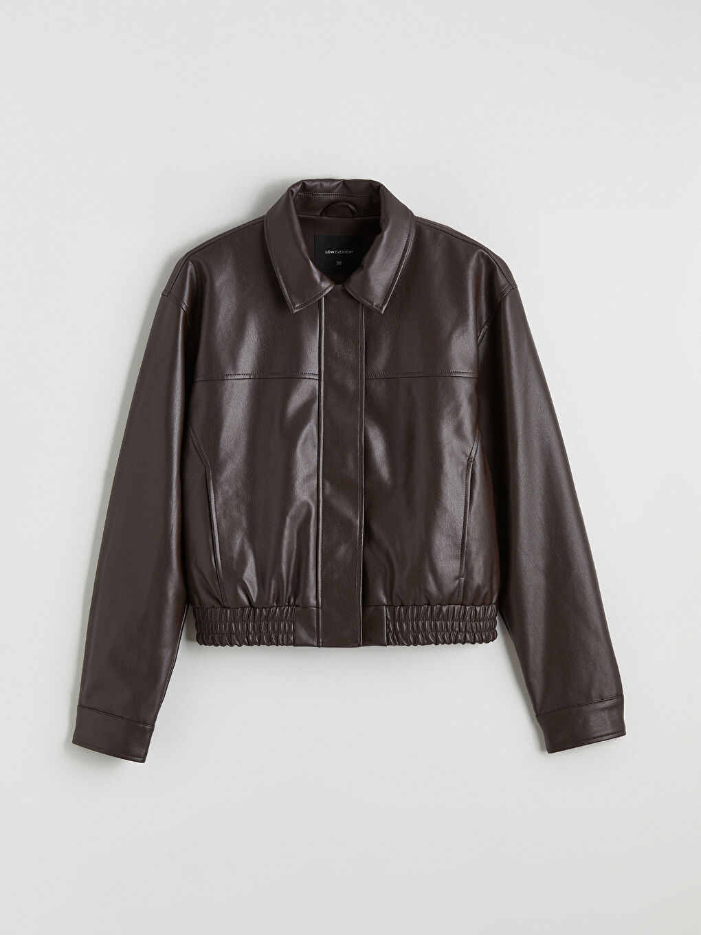 жағалы мойын әйелдерге арналған былғарыға ұқсас күртке-5