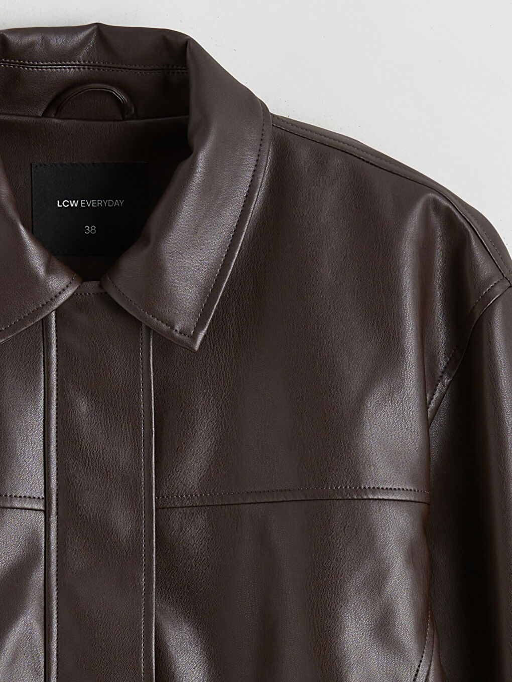 жағалы мойын әйелдерге арналған былғарыға ұқсас күртке-7