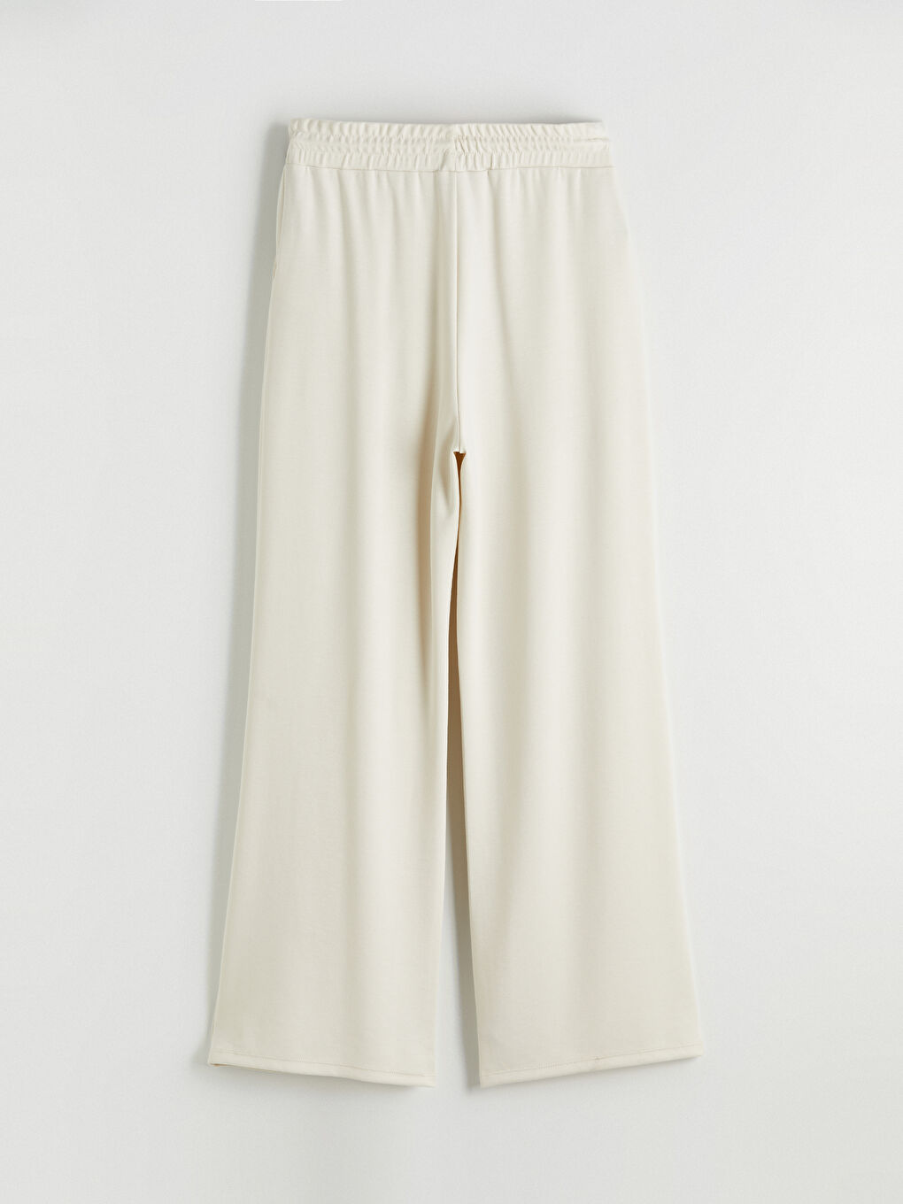 Bej Beli Lastikli Soft Touch Kadın Eşofman Altı-8