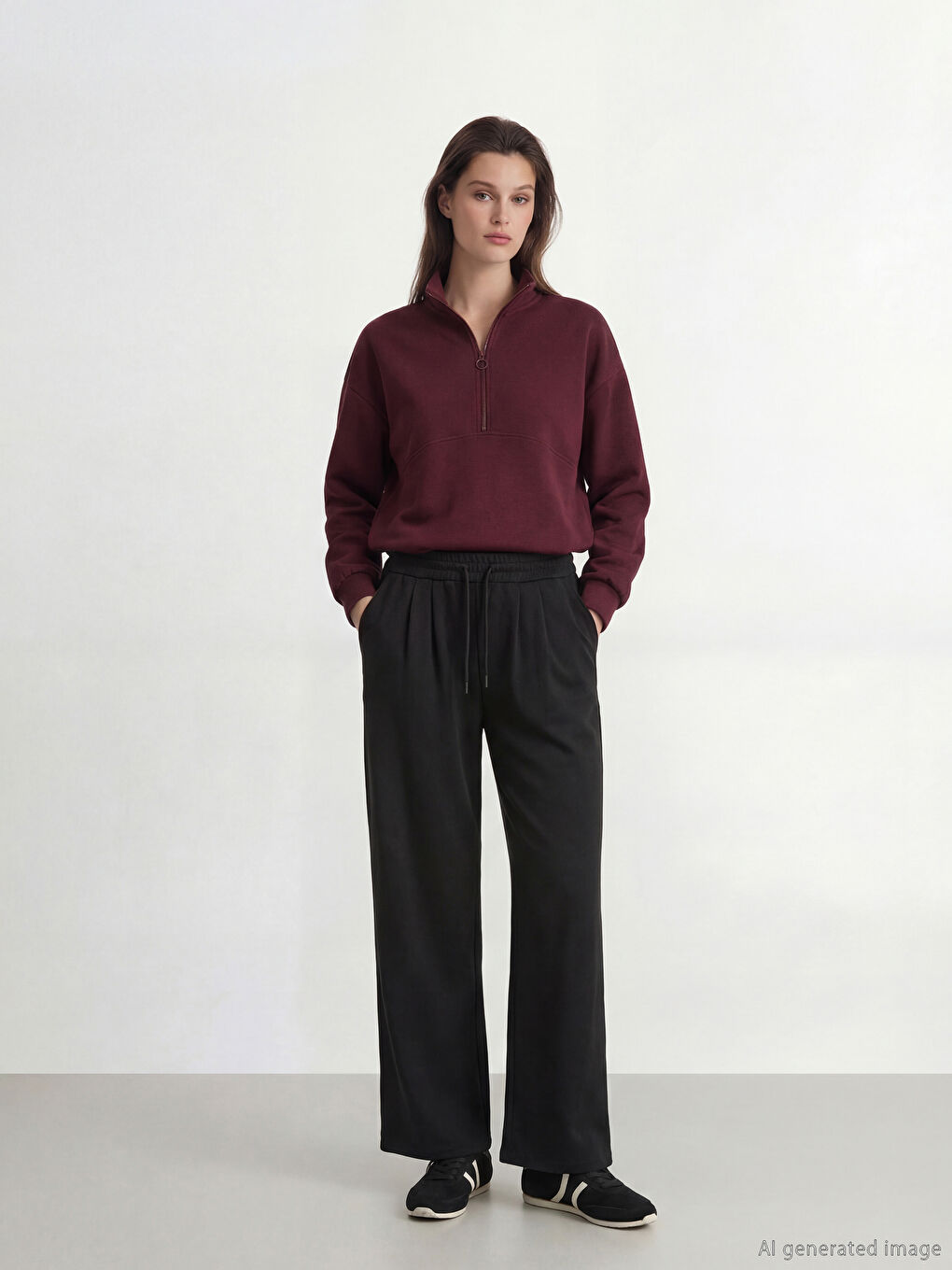 Siyah Beli Lastikli Soft Touch Kadın Eşofman Altı